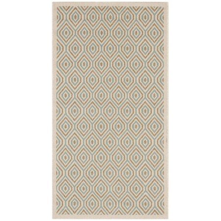 Safavieh Veranda Power Loomed Small Rectangle Rug- Cream - Aqua- 2 ft. 7 in. x 5 ft. VER003-0213-3